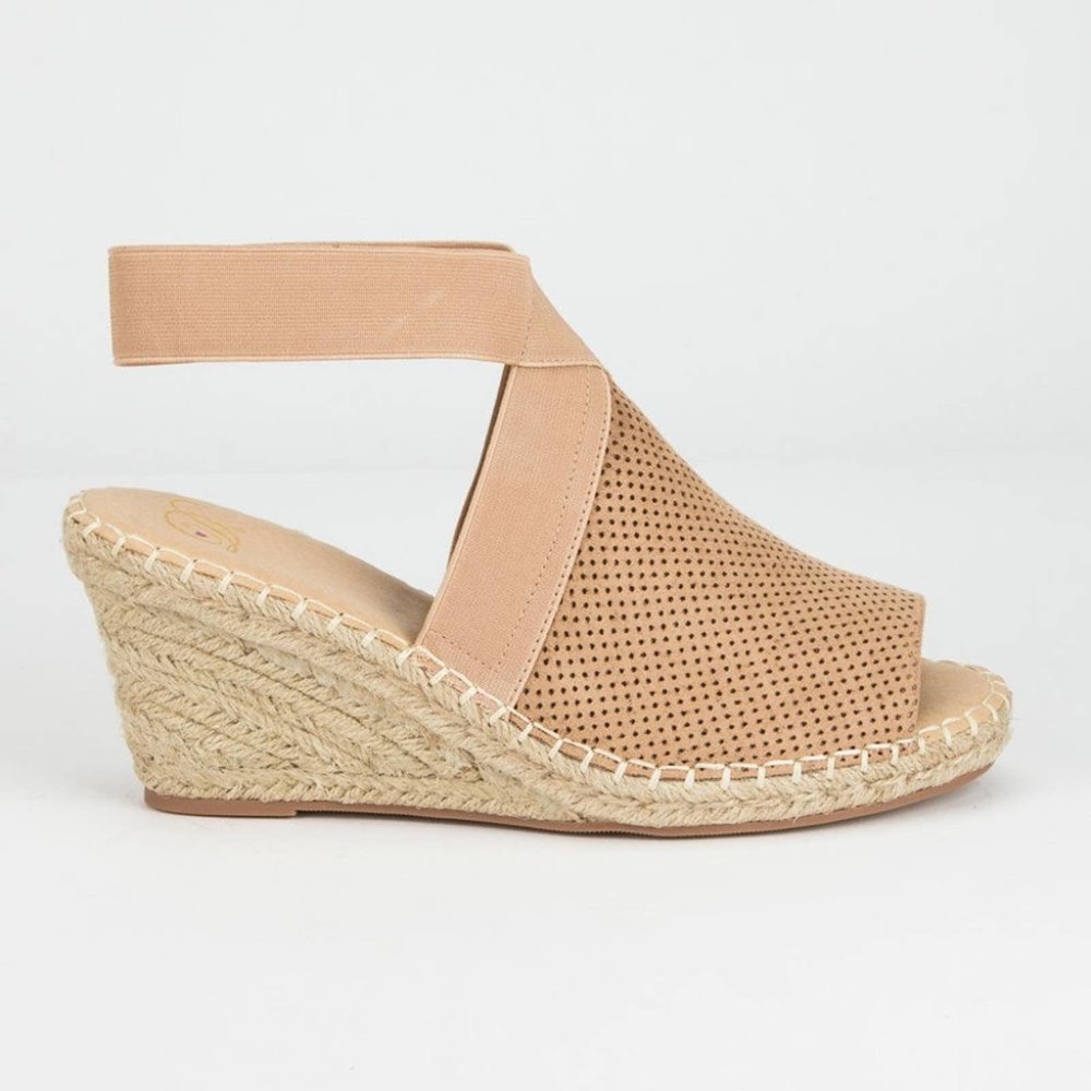 NEW Tan Espadrille Wedges - Picture 2 of 8